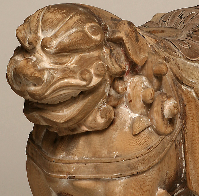 Japanese wood Shishi (Lion)<br>Mount for the diety Monju (Manjushri)