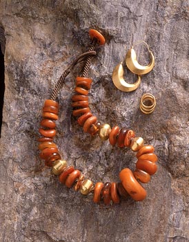 Antique Amber and Gold Necklace
