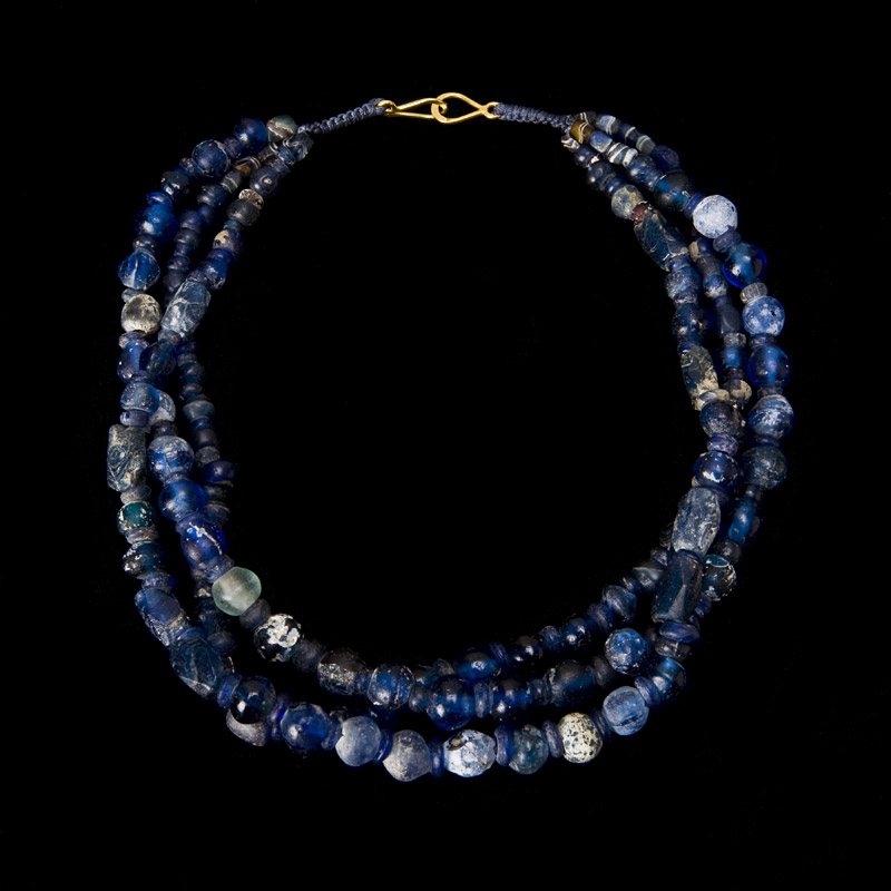 Excavated Roman glass necklace