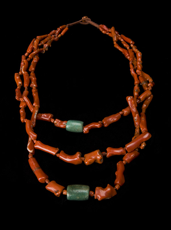 Old Branch coral and amazonite necklace