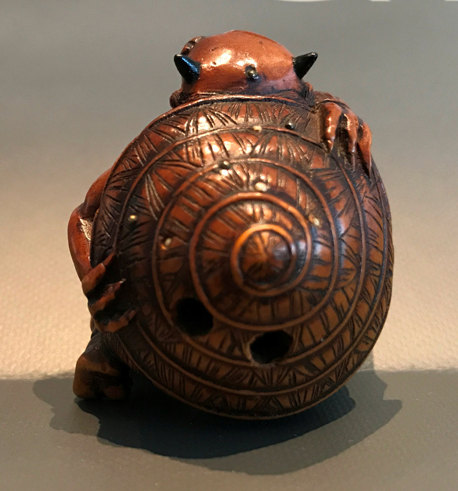 Boxwood netsuke of Oni setsubun