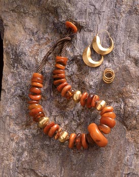 Antique Amber and Gold Necklace