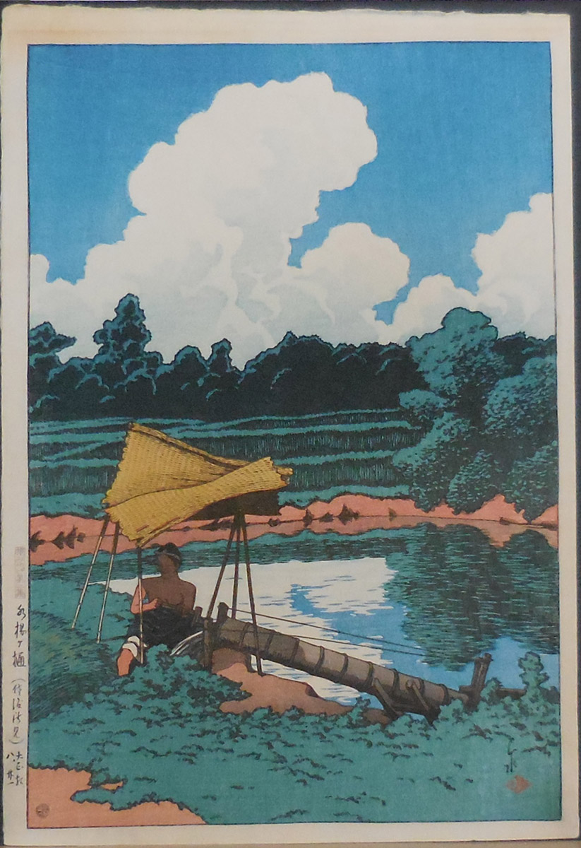Kawase Hasui (1883-1957): Mizuagetoi Sadoshoken (View of Conduit Pipes on Sado Island)