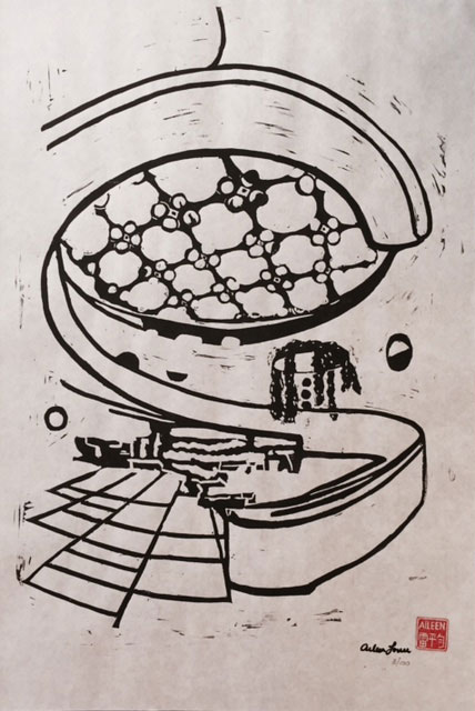 Limited Edition Hand Pulled Block Print, Artist: Aileen Louie