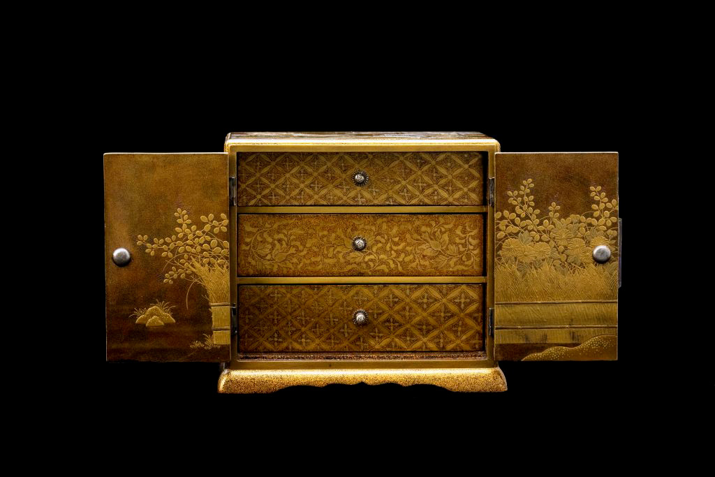Gold Lacquer Miniature Cabinet
