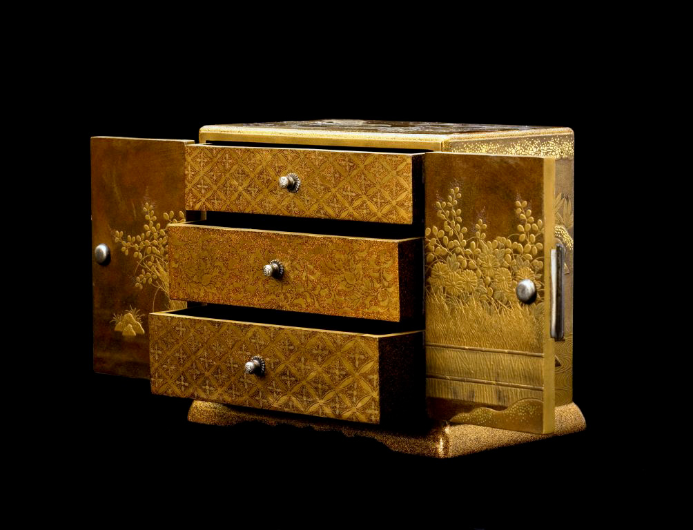 Gold Lacquer Miniature Cabinet